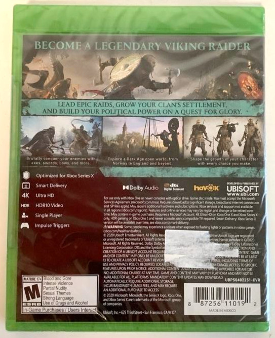 NEW Xbox One Series X Assassin’s Creed VALHALLA Standard Edition viking battle