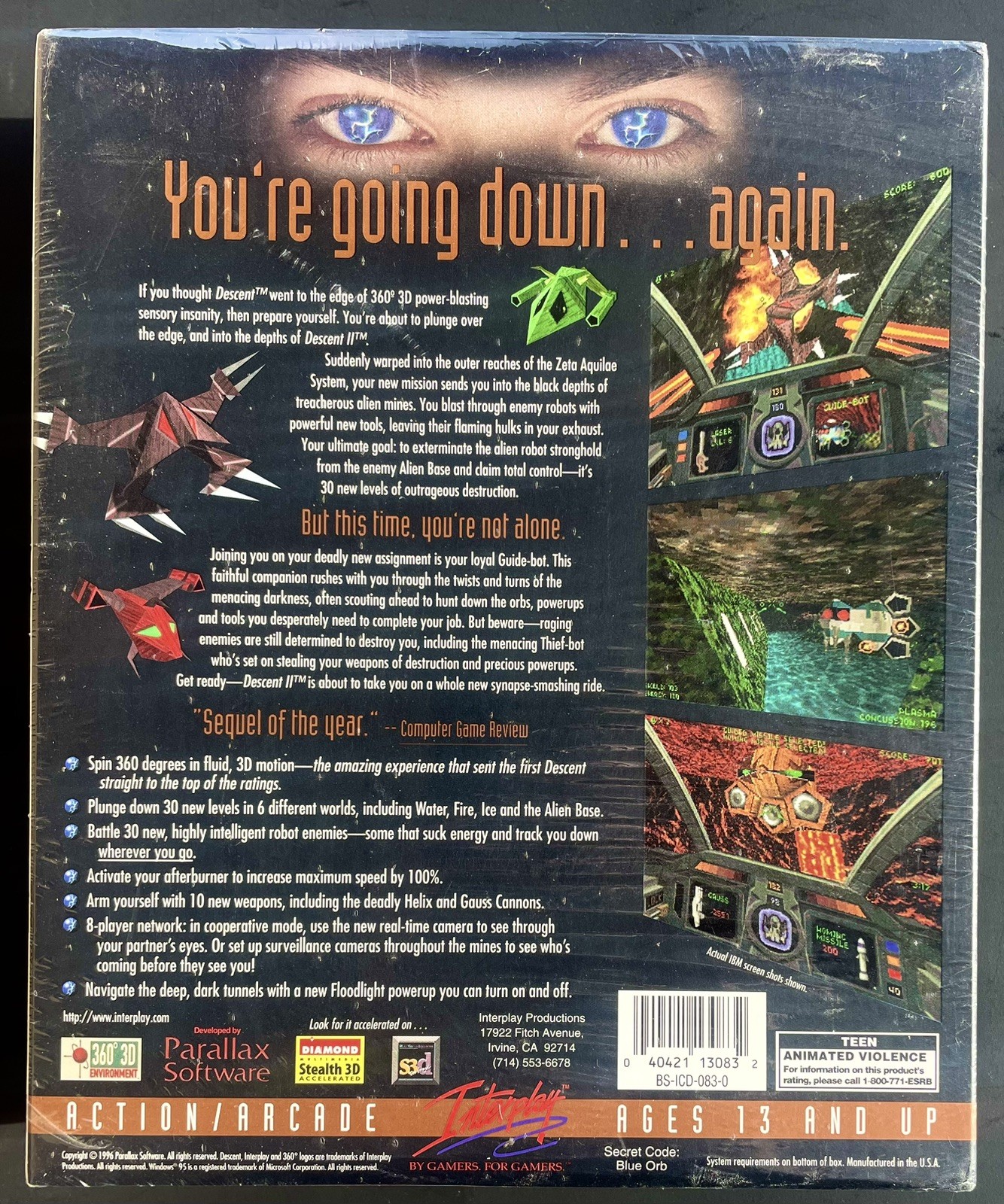 Descent 2 (PC, 1996) Sealed Big Box
