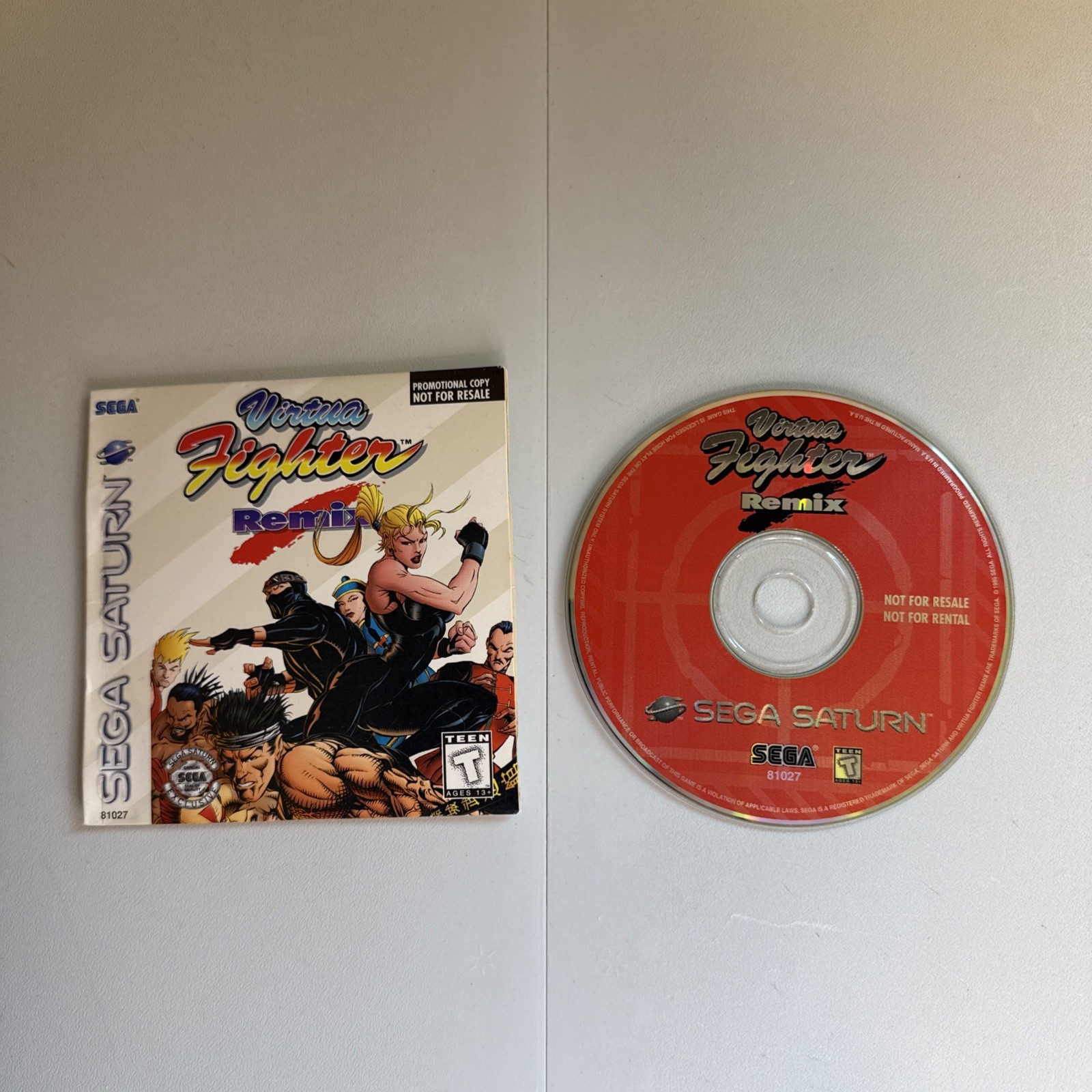 Virtua Fighter Remix (Sega Saturn, 1995) Promotional Copy Not For Resale Sleeve