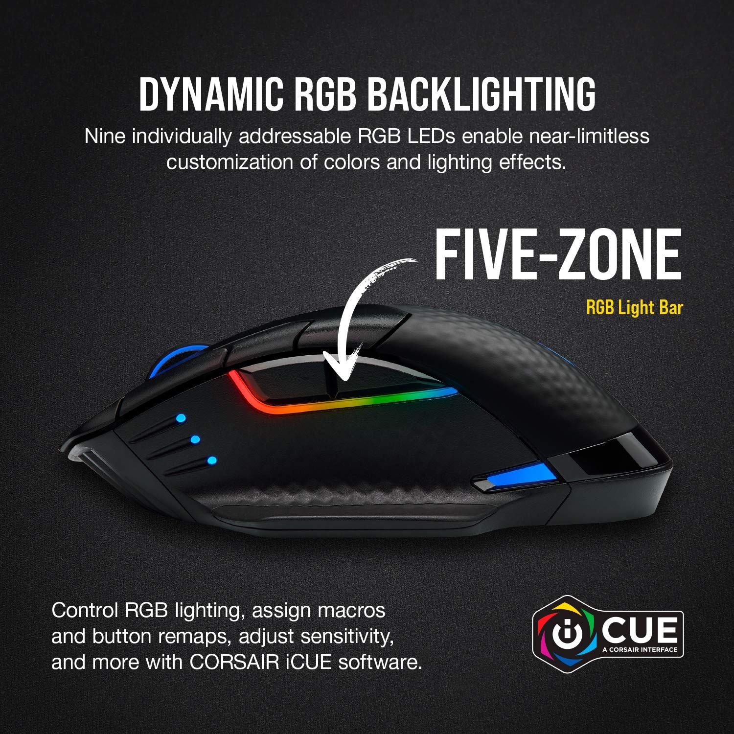 Corsair Dark Core Rgb Pro Wireless/Wired Fps Moba Gaming Mouse 18000 Dpi
