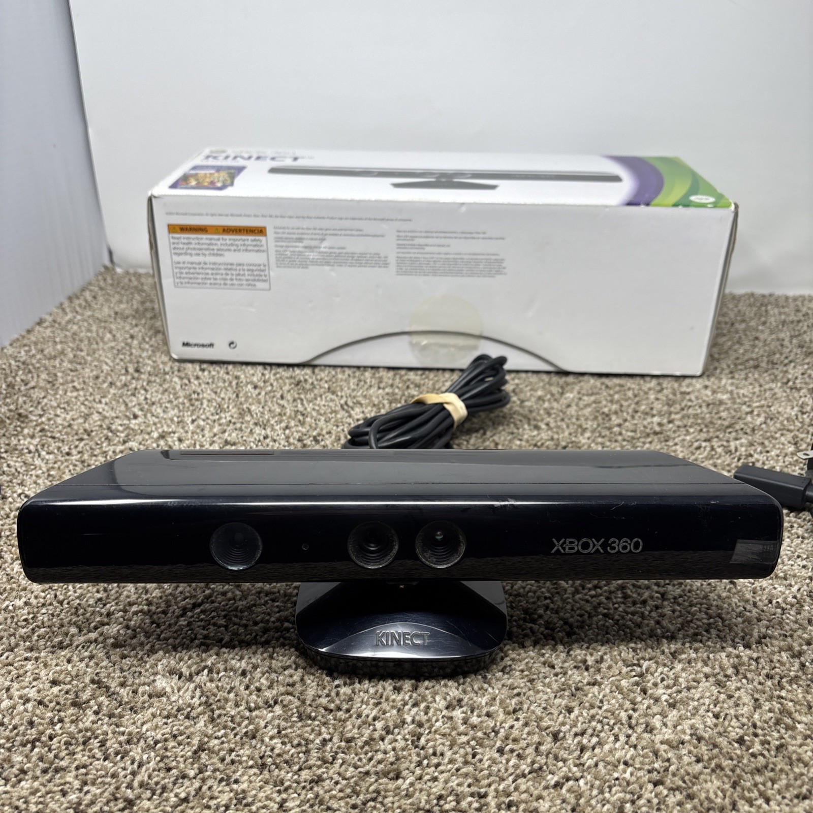 XBOX 360 Kinect Motion Sensor & Camera With Box No Game Tested