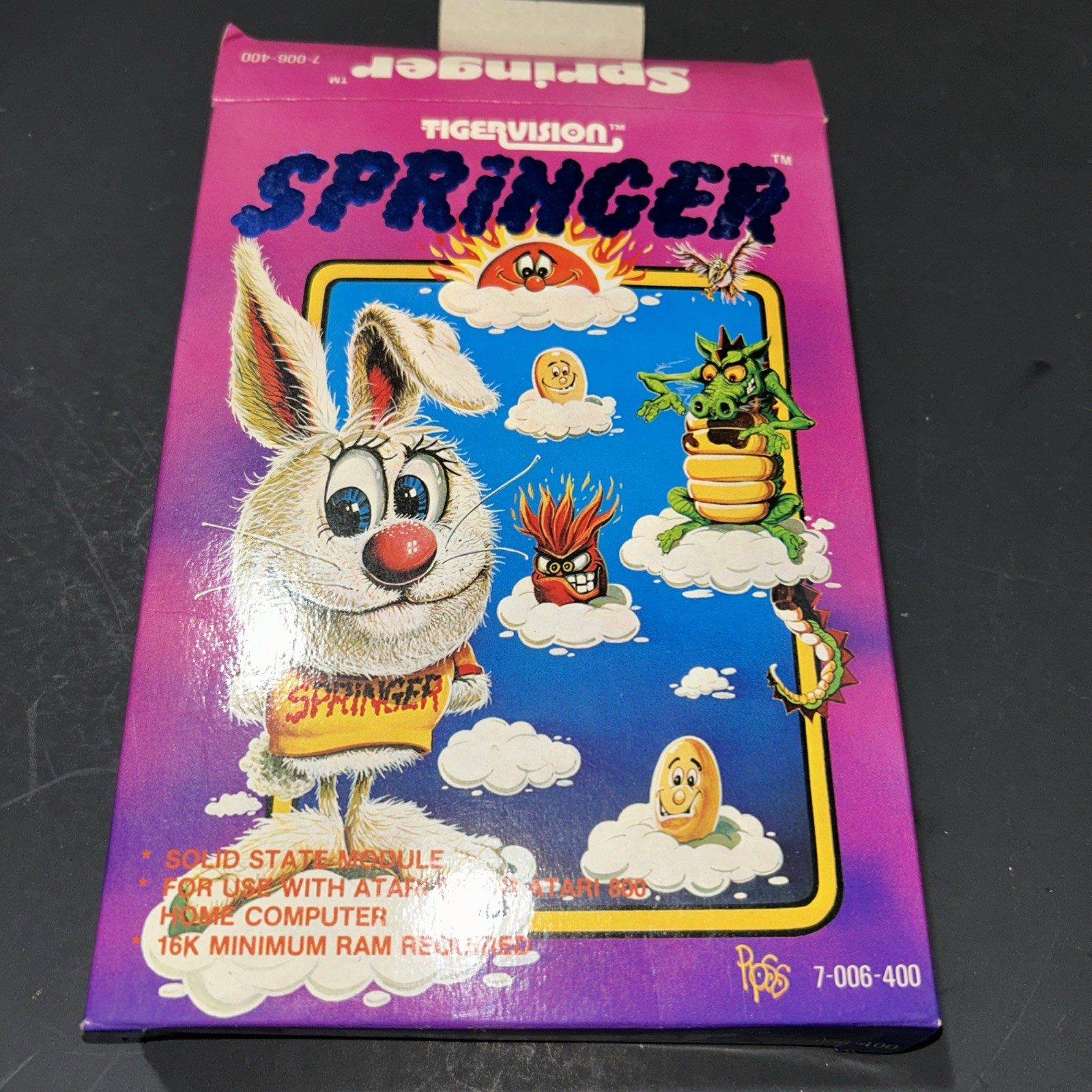 Springer (Atari 400/800/XL/XE) Game And Box-Very Rare