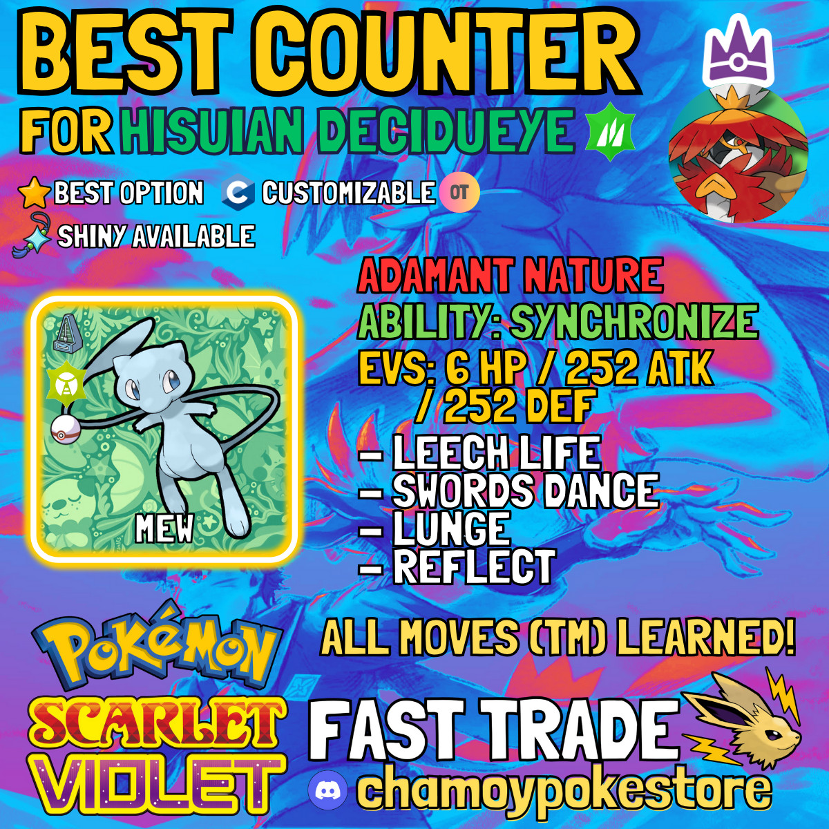 HISUIAN DECIDUEYE Tera Raid Counters ⚡ 6IV BUNDLE ⚡ Pokemon SCARLET and VIOLET
