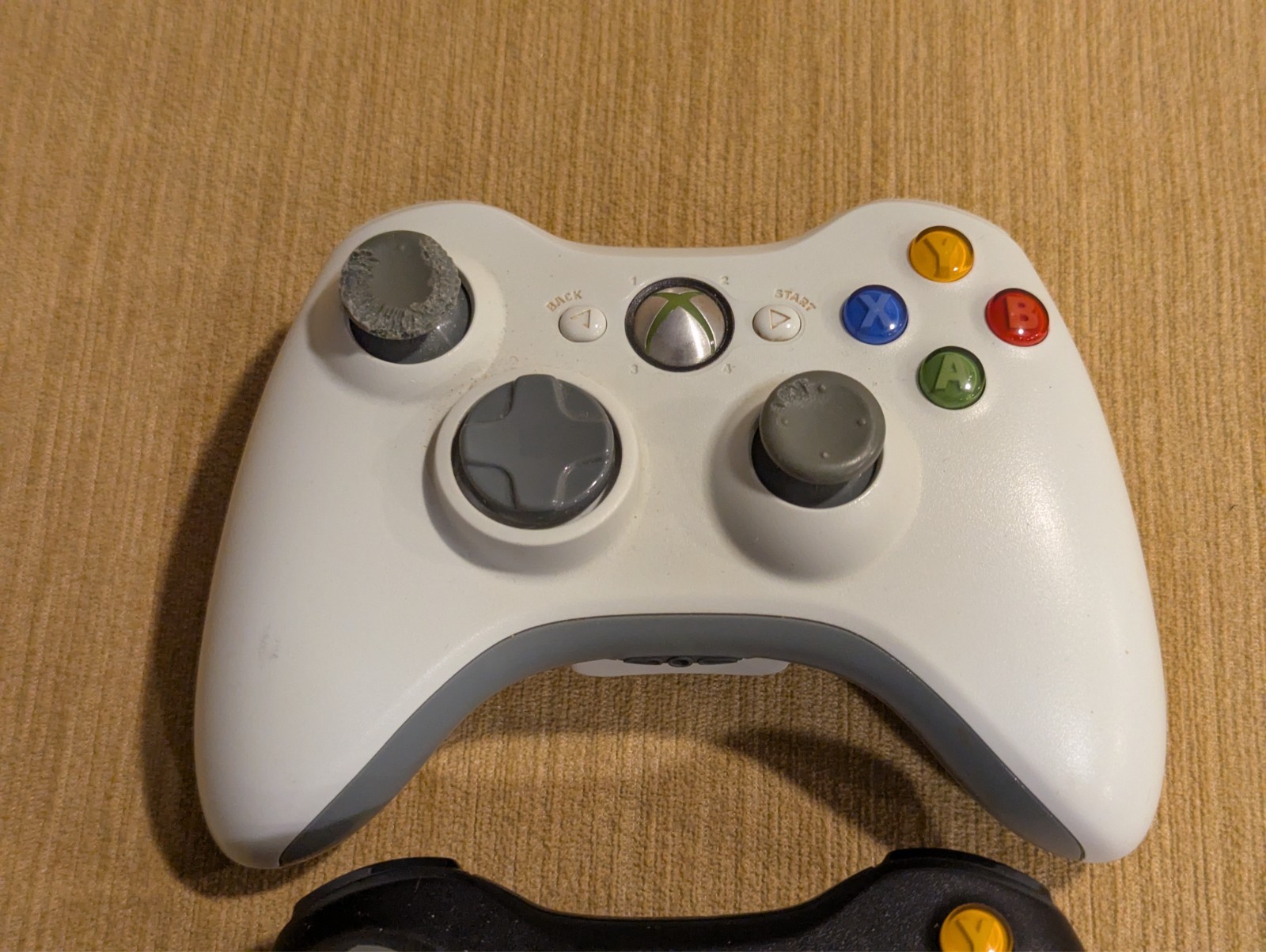 2 Microsoft Xbox 360 Controllers Black and White | Untested AS IS