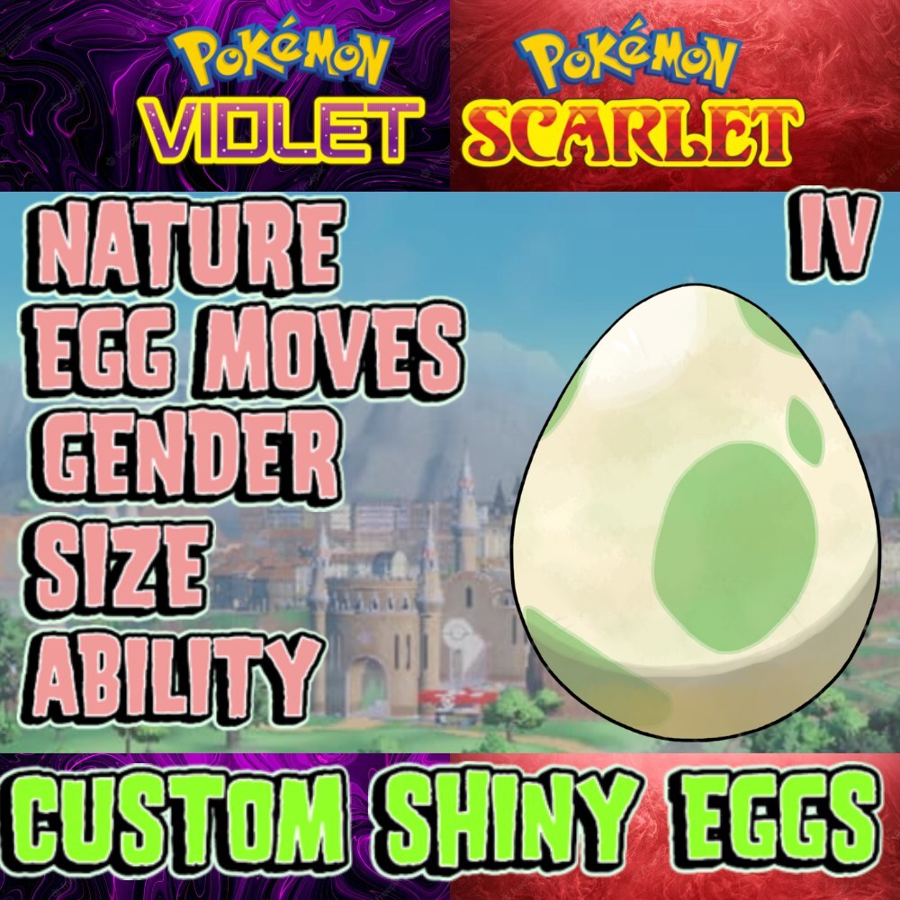 SHINY OR NON SHINY EGG CUSTOM🔥POKEMON SCARLET & VIOLET🔥 INDIGO DISK DLC