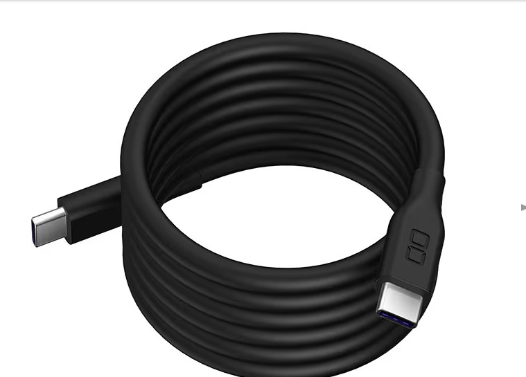 CIO Spiral Silicone USB-C to USB-C Cable 1m PD 240W Fast Charge Black CC1-BK