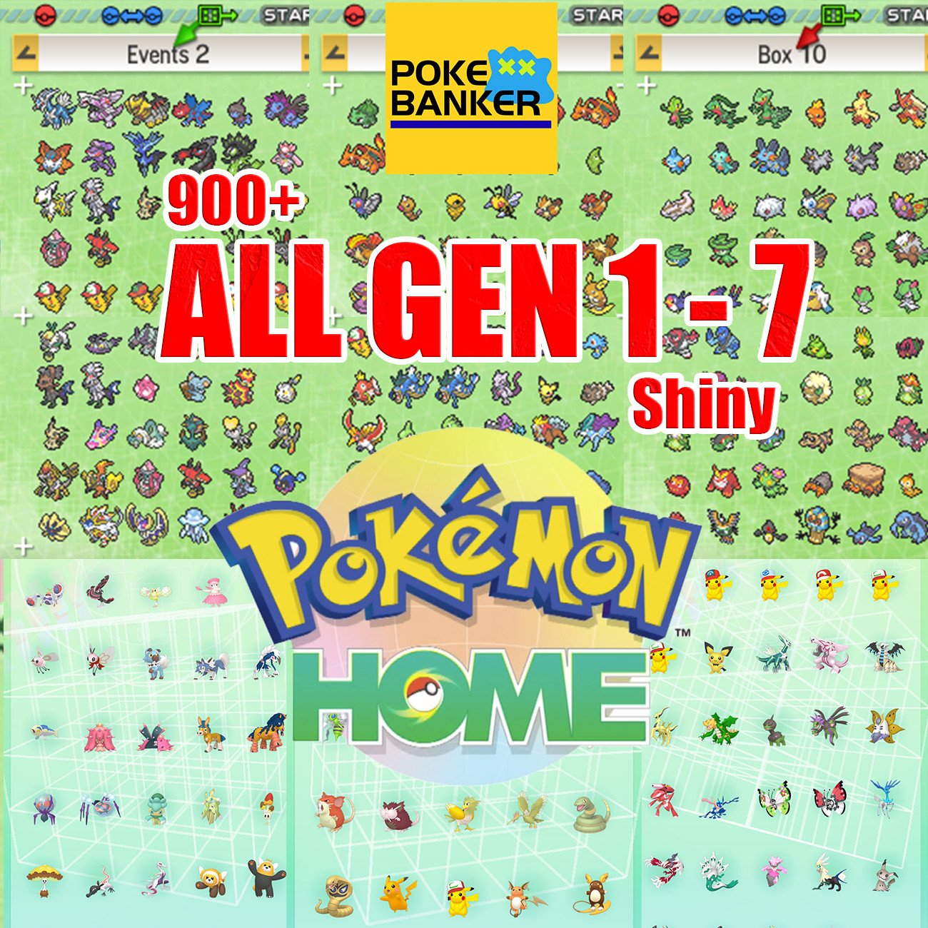 Pokemon Home Living Dex Gen 1-7 Complete Shiny Bundle Pokedex Bank Transf 900+