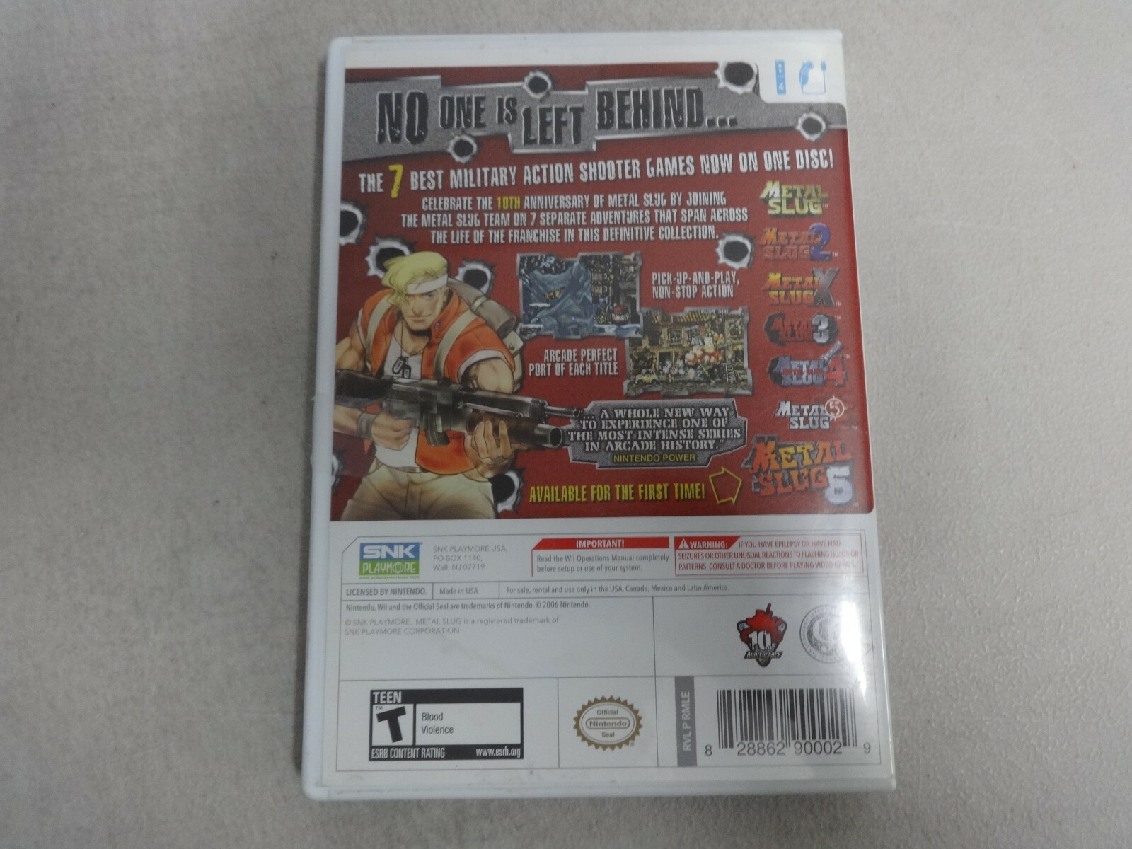 Metal Slug Anthology Nintendo Wii Game Complete Free Ship