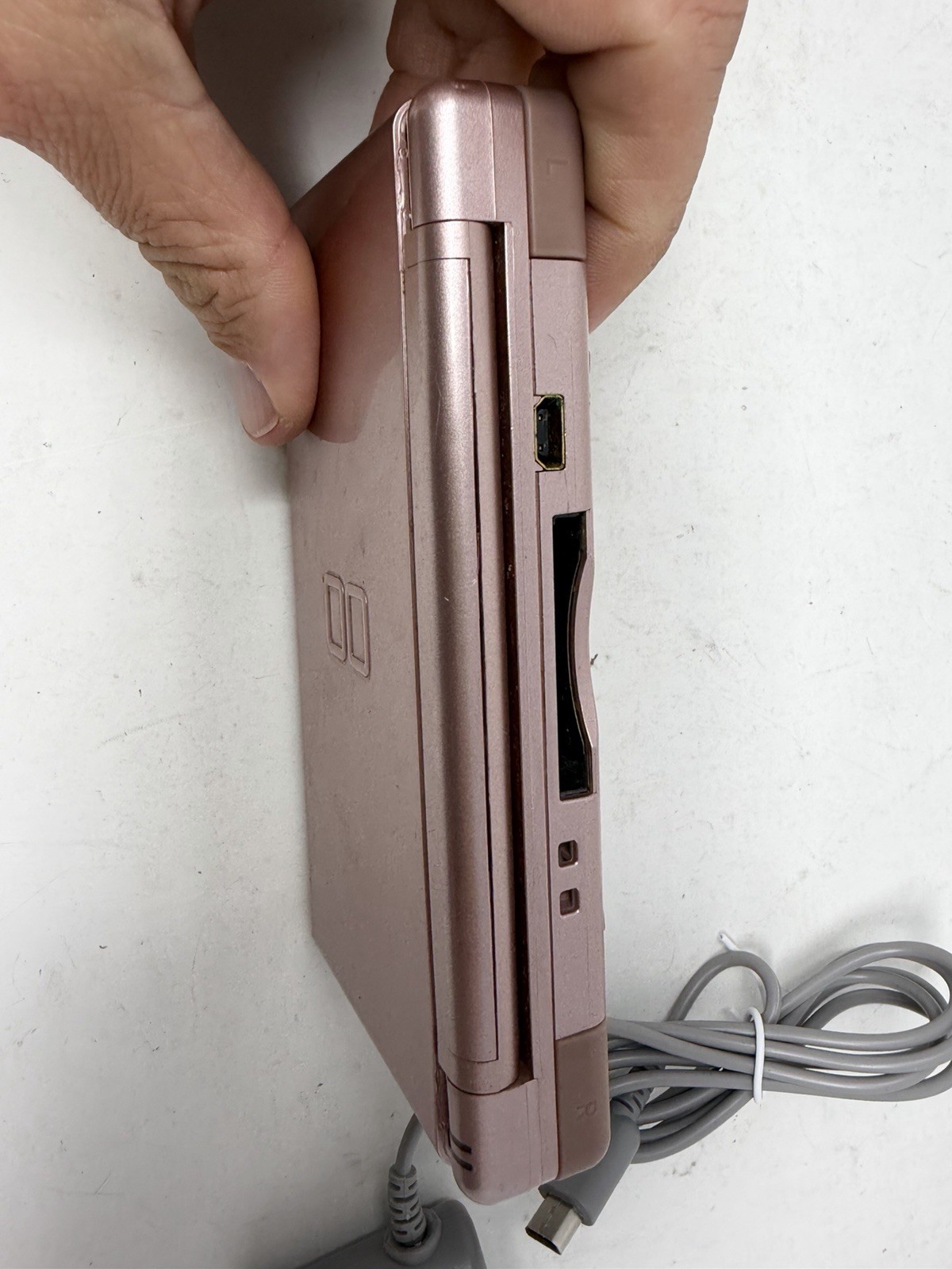 Nintendo DS Lite USG-001 Metallic Pink Handheld Working W/ Charger & Charger