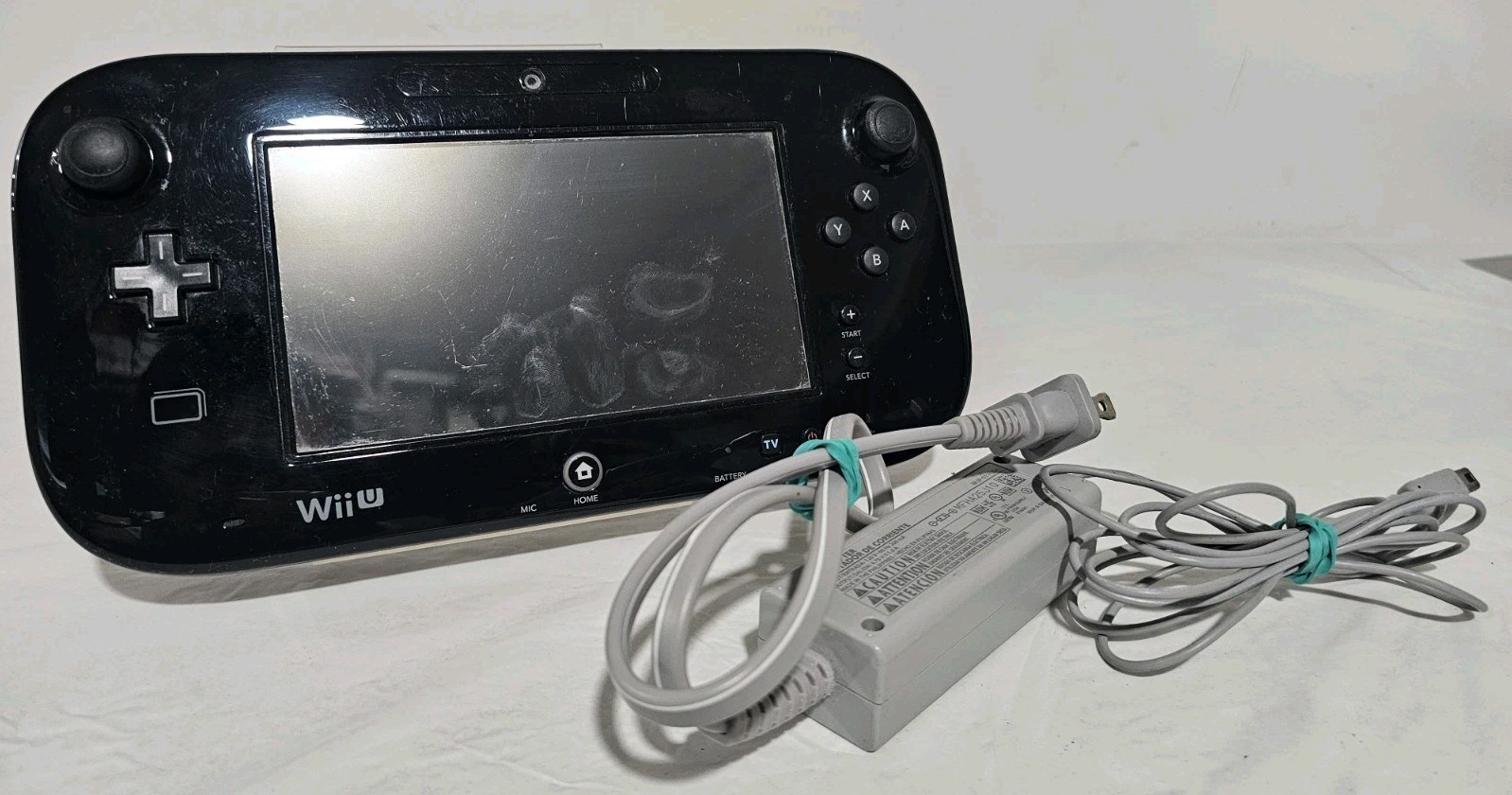 Genuine Black Wii U Gamepad WORKS With Power Cord Tested Wup-010