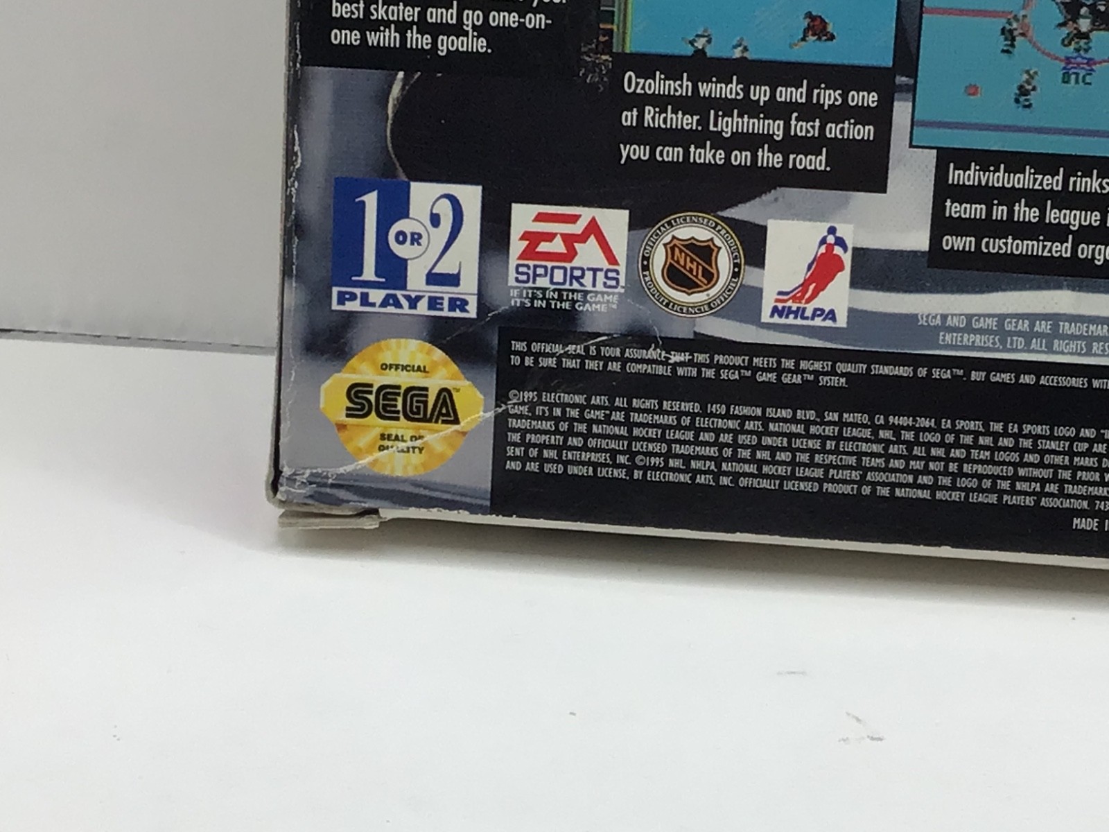 NHL Hockey Sega Game Gear, 1994 Complete w/Manual CIB
