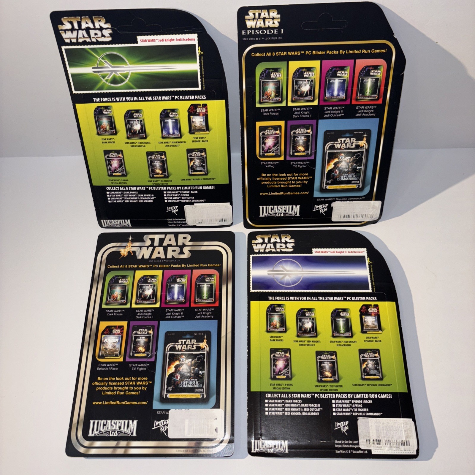 LOT OF 4 STAR WARS PHYSICAL PC LIMITED RUN GAMES CLASSIC EDITION X-WING NEW JEDI