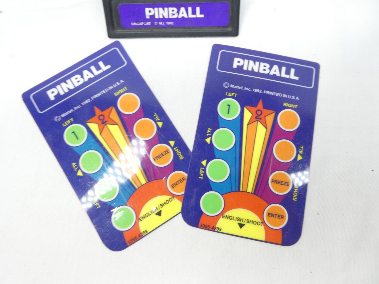 Pinball (Intellivision, 1982) Complete with Overlays and cat. Tested and working