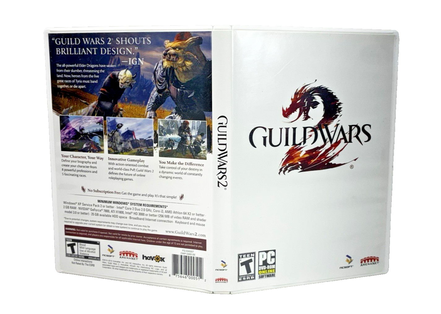 Guild Wars 2 ArenaNet NCSoft 2-Disc Set PC Game DVD-ROM Tested