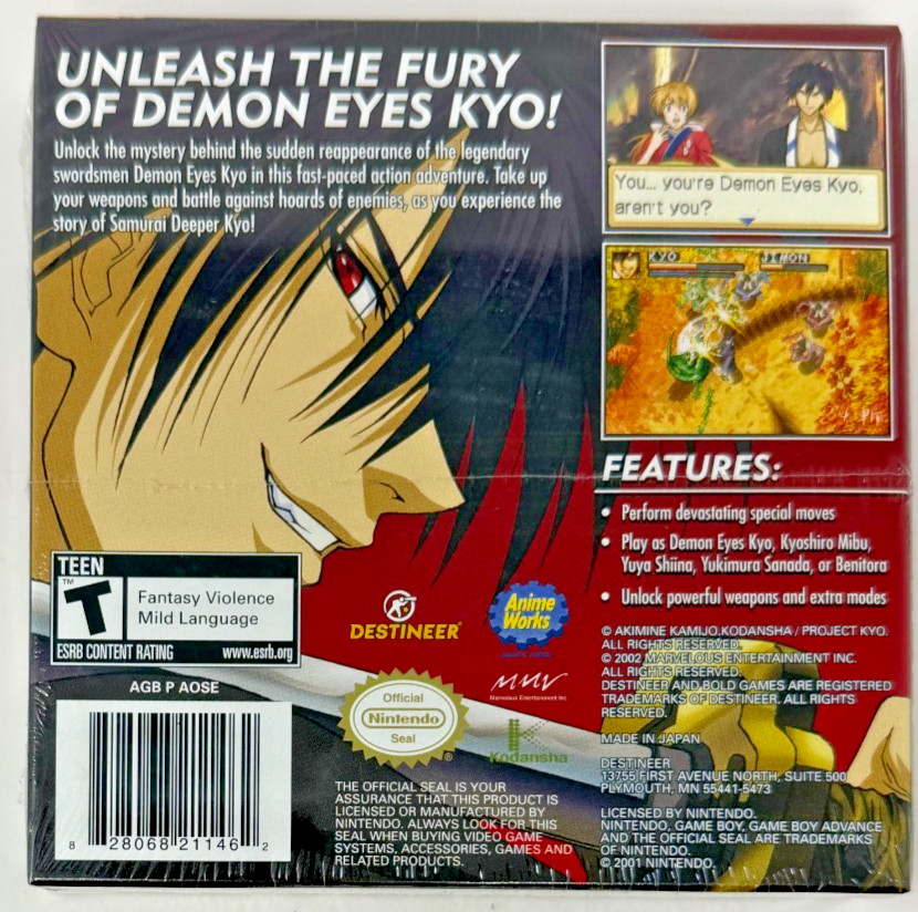 NEW SEALED Samurai Deeper Kyo Game Boy Advance GBA Anime Rare (Z03)