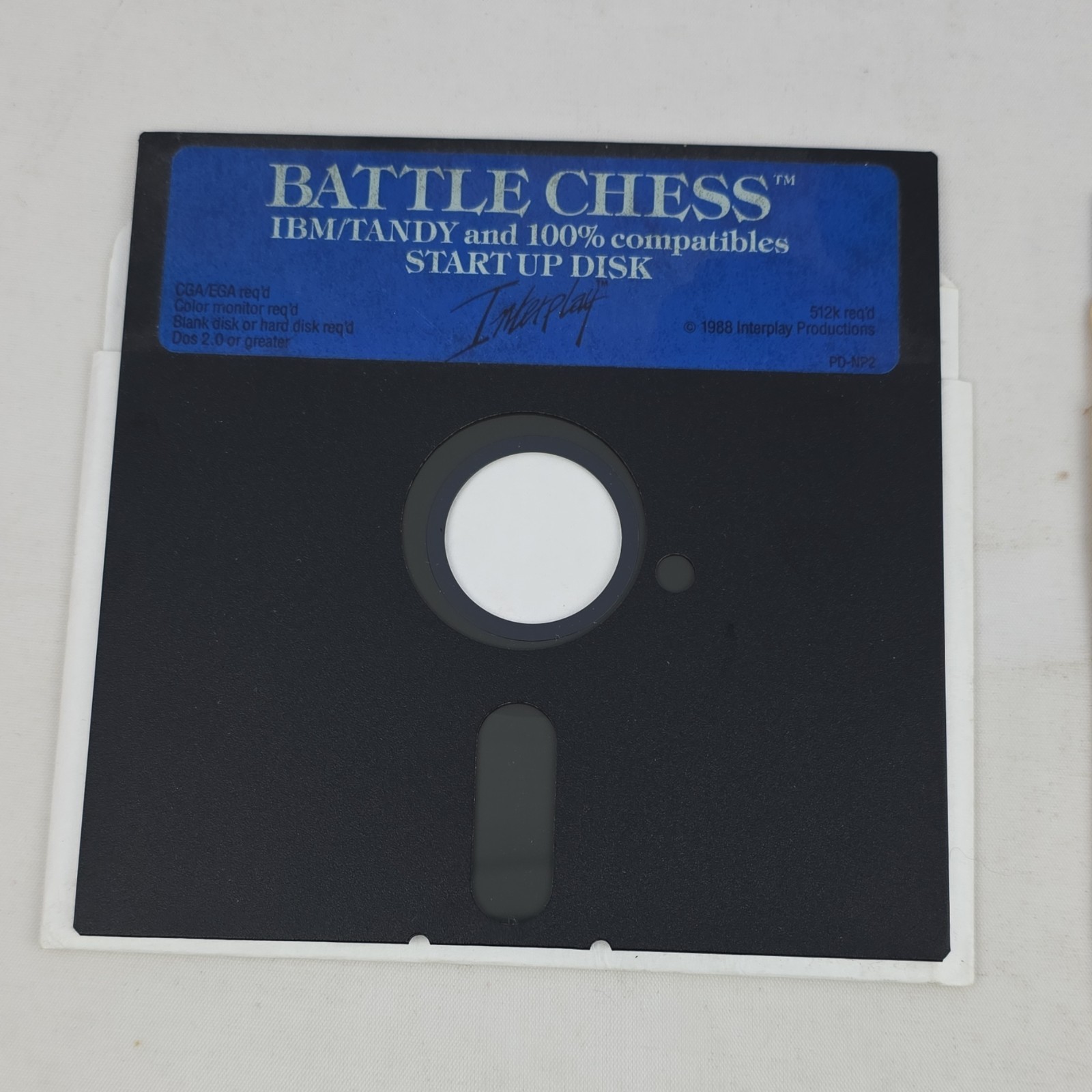 Battle Chess Interplay Productions IBM/Tandy Game 1988 5.25″ Start Up Disk