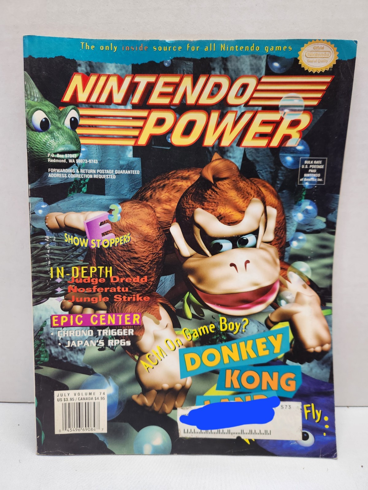 Nintendo Power July 1995 Volume 74 Boogerman Poster eartbound insert
