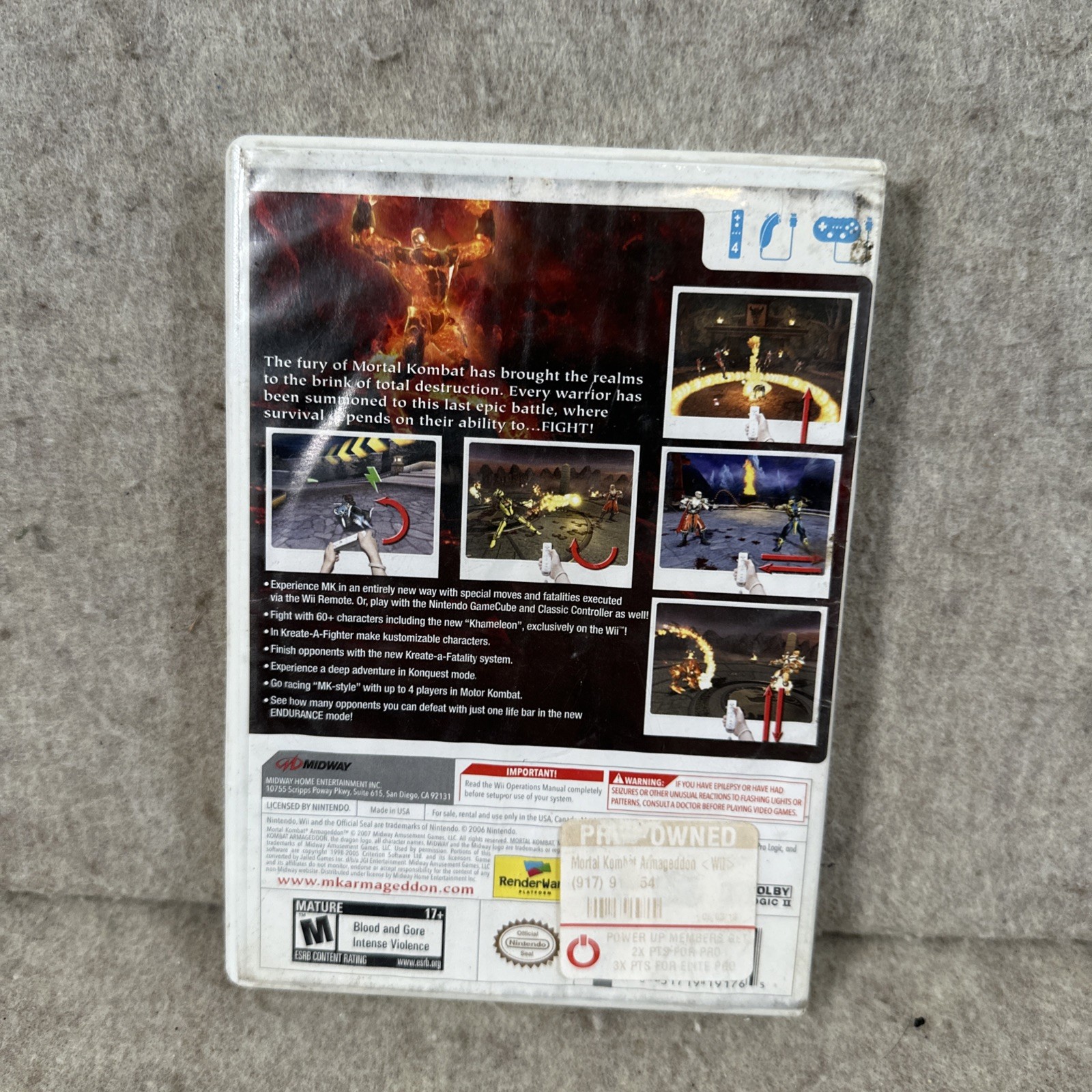 Mortal Kombat: Armageddon (Nintendo Wii, 2007) Tested and Working!