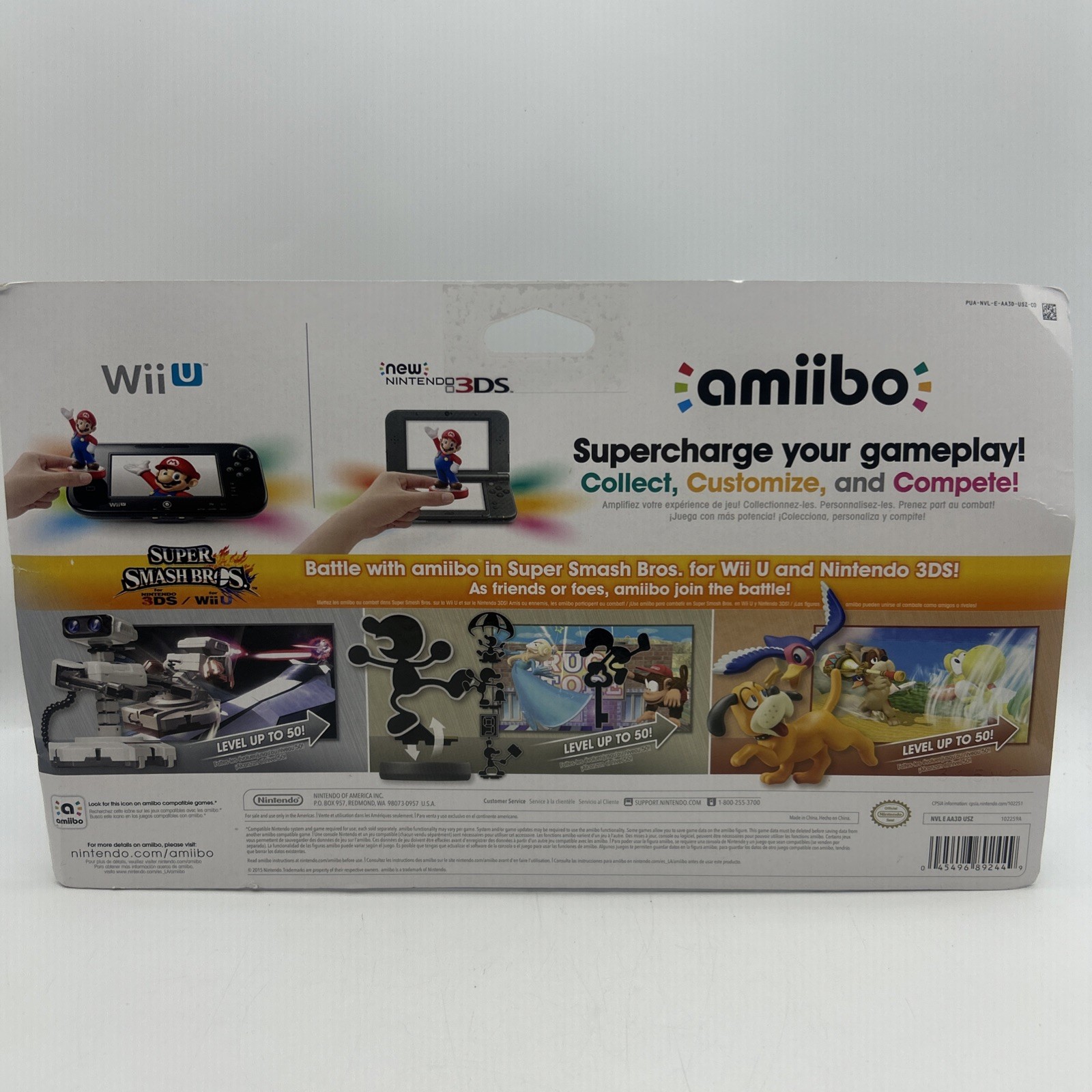 NEW Nintendo Super Smash Bros Amiibo 3-Pack R.O.B. Mr. Game & Watch Duck Hunt