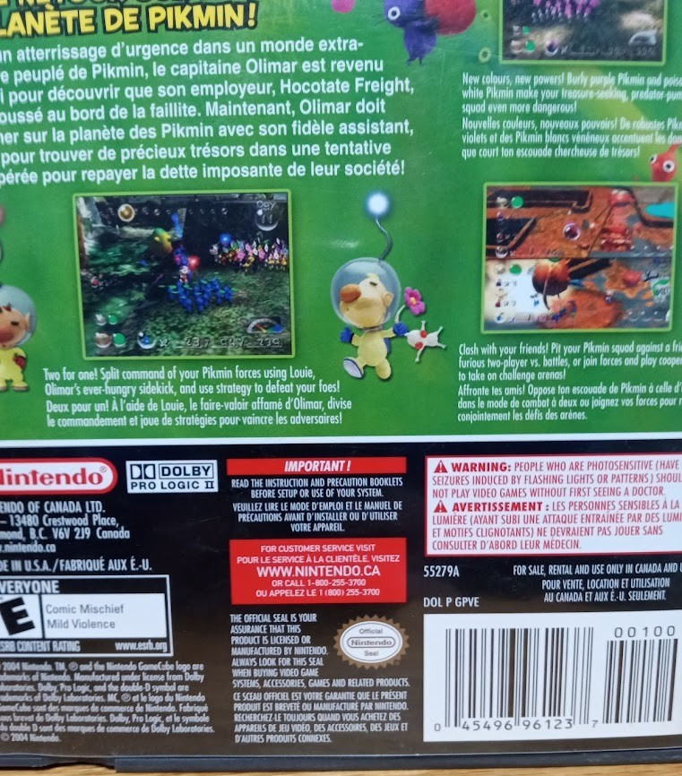 Pikmin 2 (Nintendo GameCube, 2004) Disc and Case