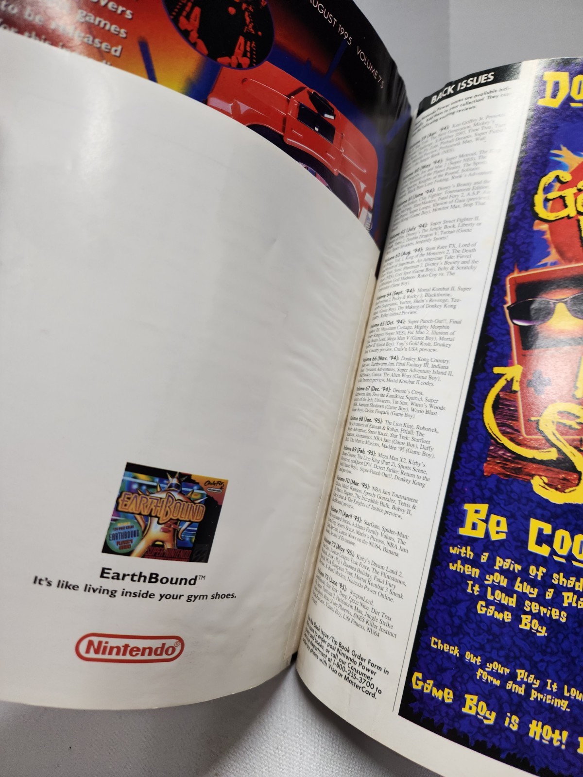 Nintendo Power July 1995 Volume 74 Boogerman Poster eartbound insert