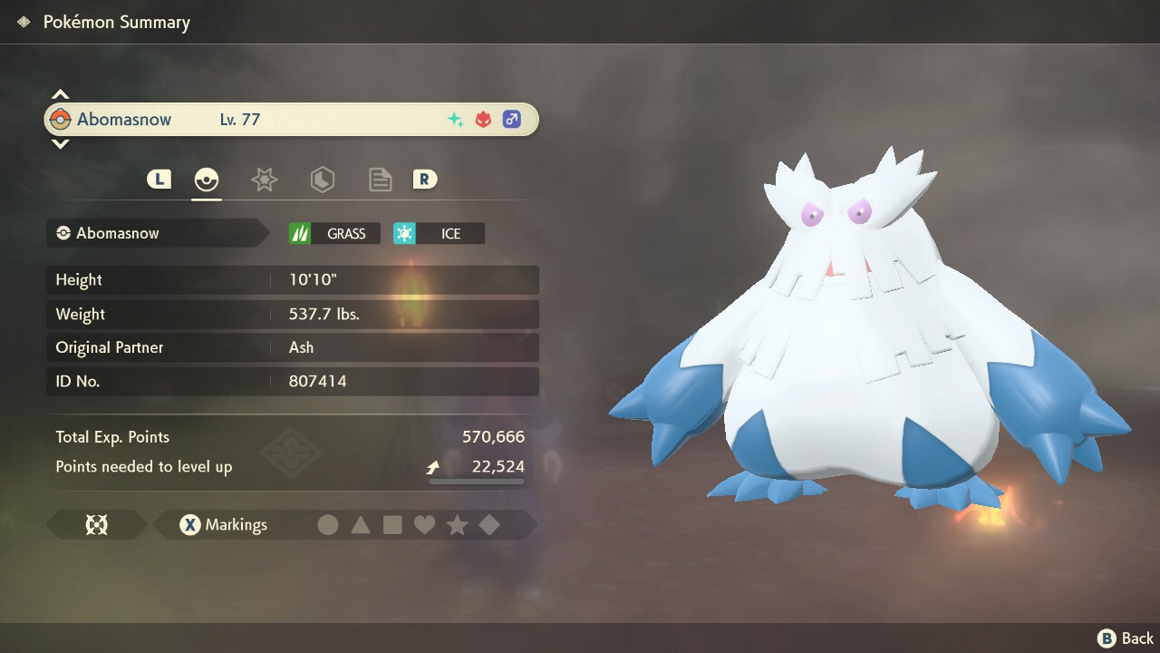 Pokemon Legends Arceus PLA – Shiny Max Effort Levels Alpha Abomasnow