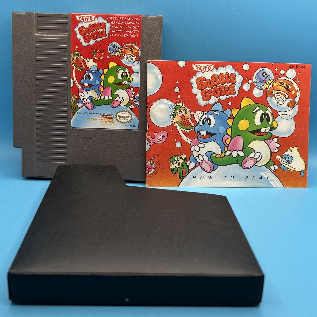 Bubble Bobble Nintendo NES 1988 Tested Cartridge, Manual, Original Sleeve READ