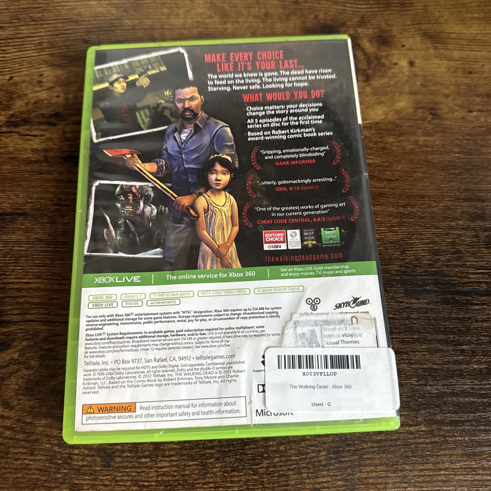 The Walking Dead: A Telltale Games Series Xbox 360 – Complete CIB