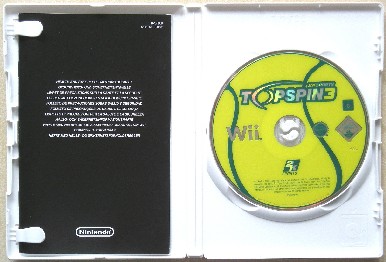 ITALY – Top Spin 3 Wii Video Game – MARIA SHARAPOVA – ROGER FEDERER