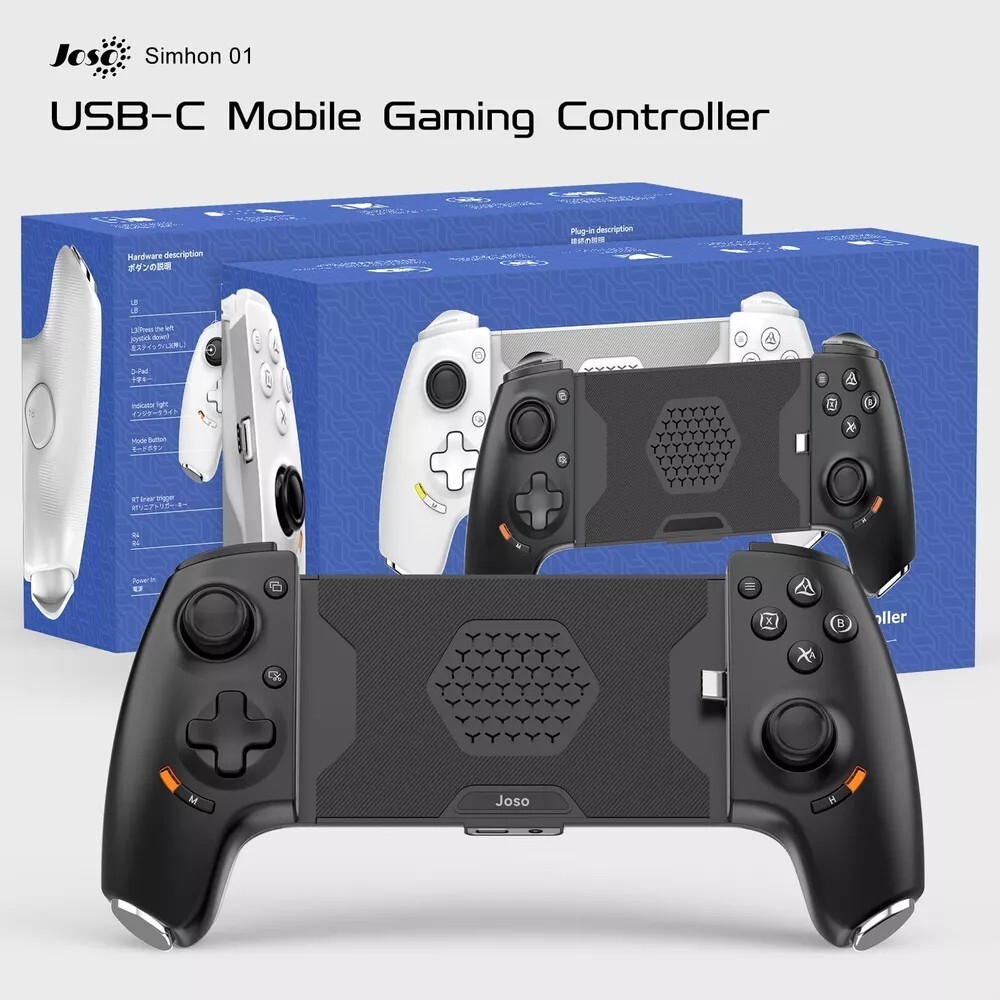Joso Phone Controller for iPhone 15/16 & Android: Hall Effect Joysticks, Mappabl