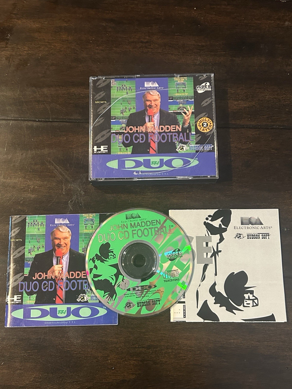 John Madden Duo CD Football TurboGrafx 16 CD Duo W/ Case Tested & Working