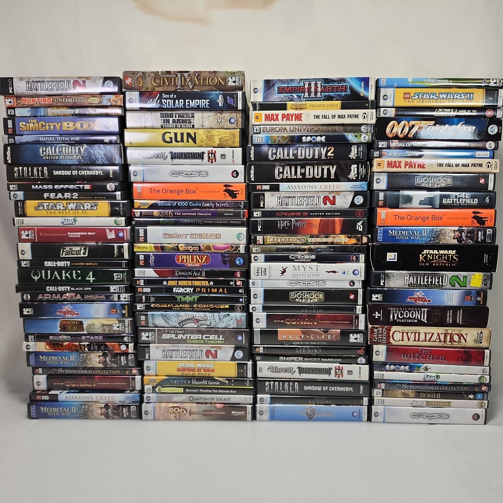 69 PC Games Lot – Pick and Choose, Call of Duty, Total War, Sims, crysis