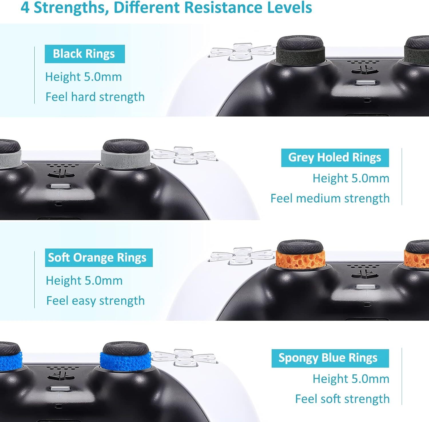 18 Pcs Precision Rings Aim Assist Rings for PS5, Xbox, Switch Controller