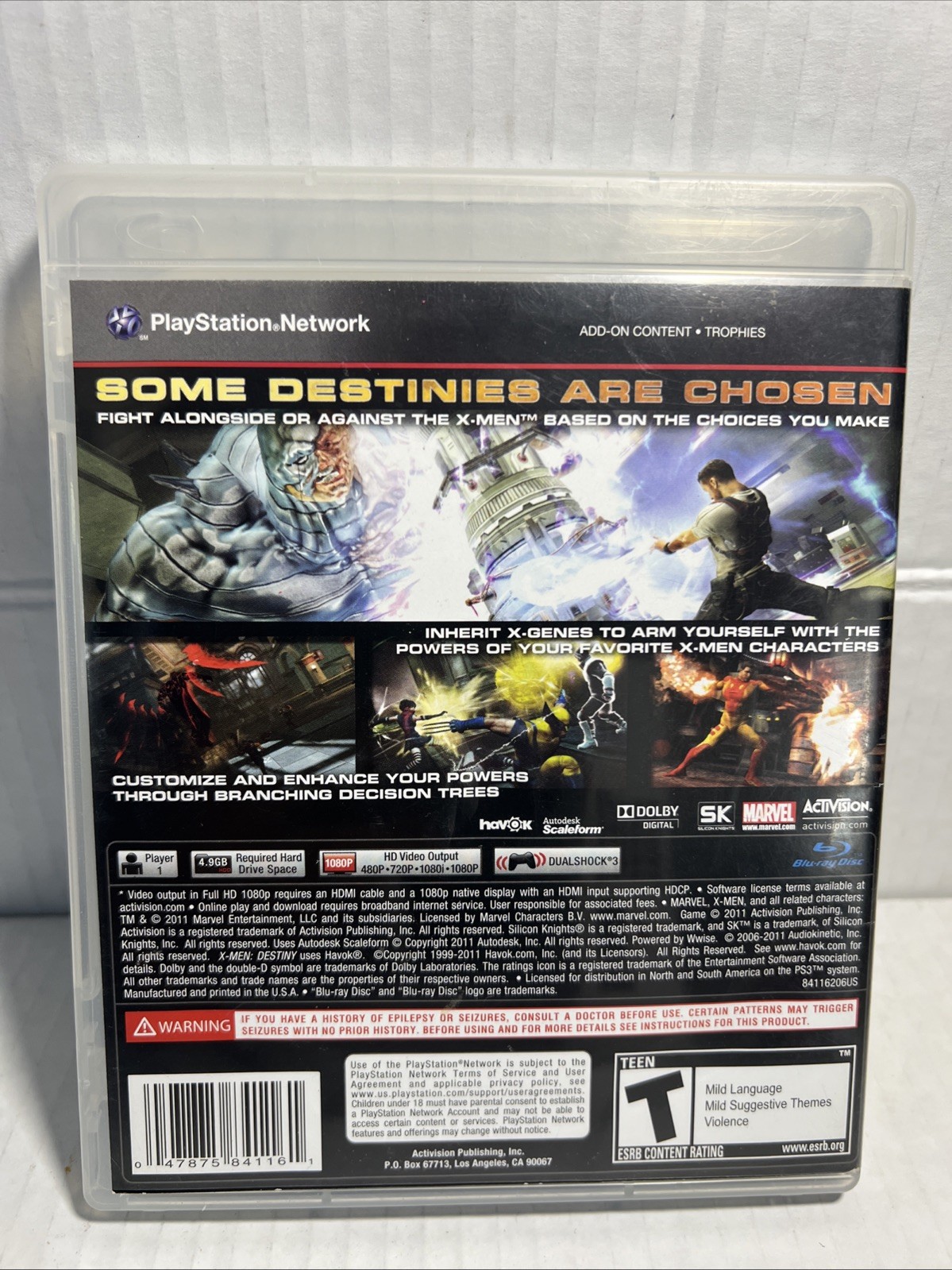 X-Men: Destiny PS3 PlayStation 3 Complete CIB – Tested