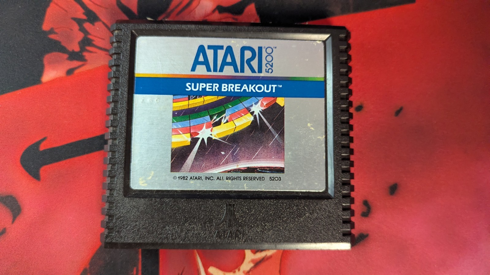 Super Breakout (Atari 5200, 1982) Cartridge Overlays & Manual Tested Working