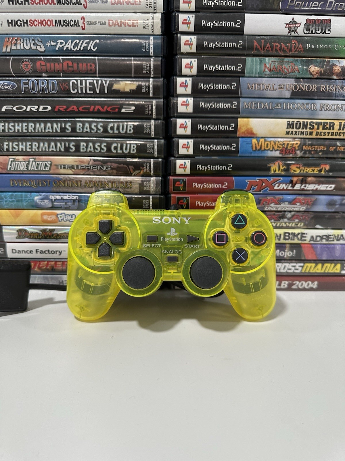 Sony PS2 LEMON YELLOW Wired Controller OEM DualShock PlayStation 2 AUTHENTIC