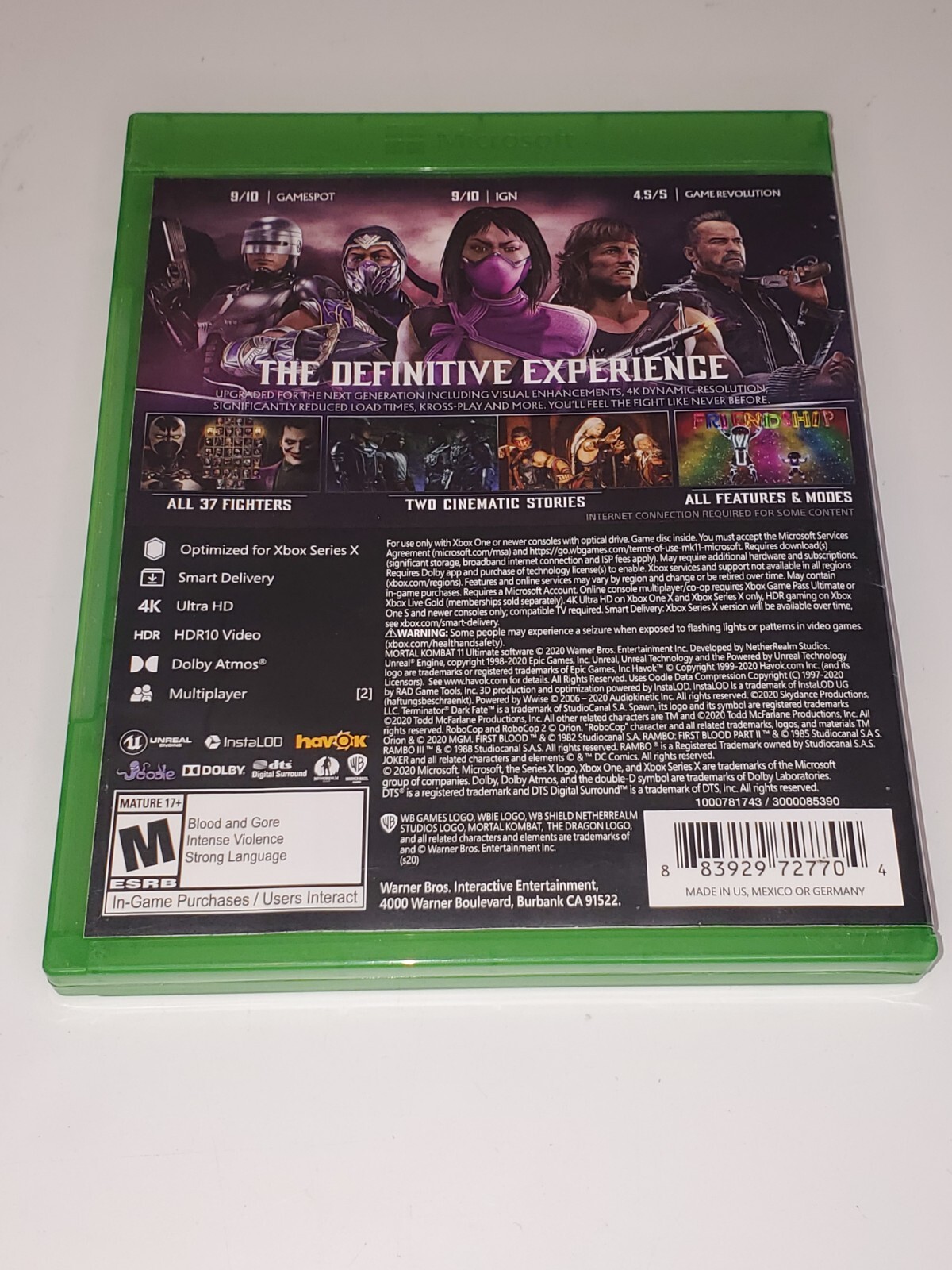 2020 MORTAL KOMBAT 11 Ultimate Original Microsoft Xbox One Fighter Video Game
