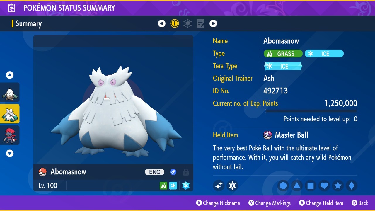 Pokemon Scarlet and Violet PSV – Shiny 6IV Abomasnow