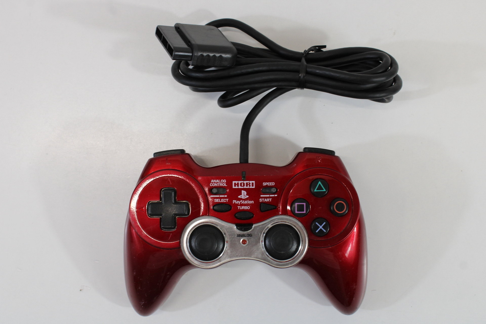Hori Analog Sindou Pad 2 Turbo Controller Red Cos. Wear PlayStation 1 2 PS1 PS2