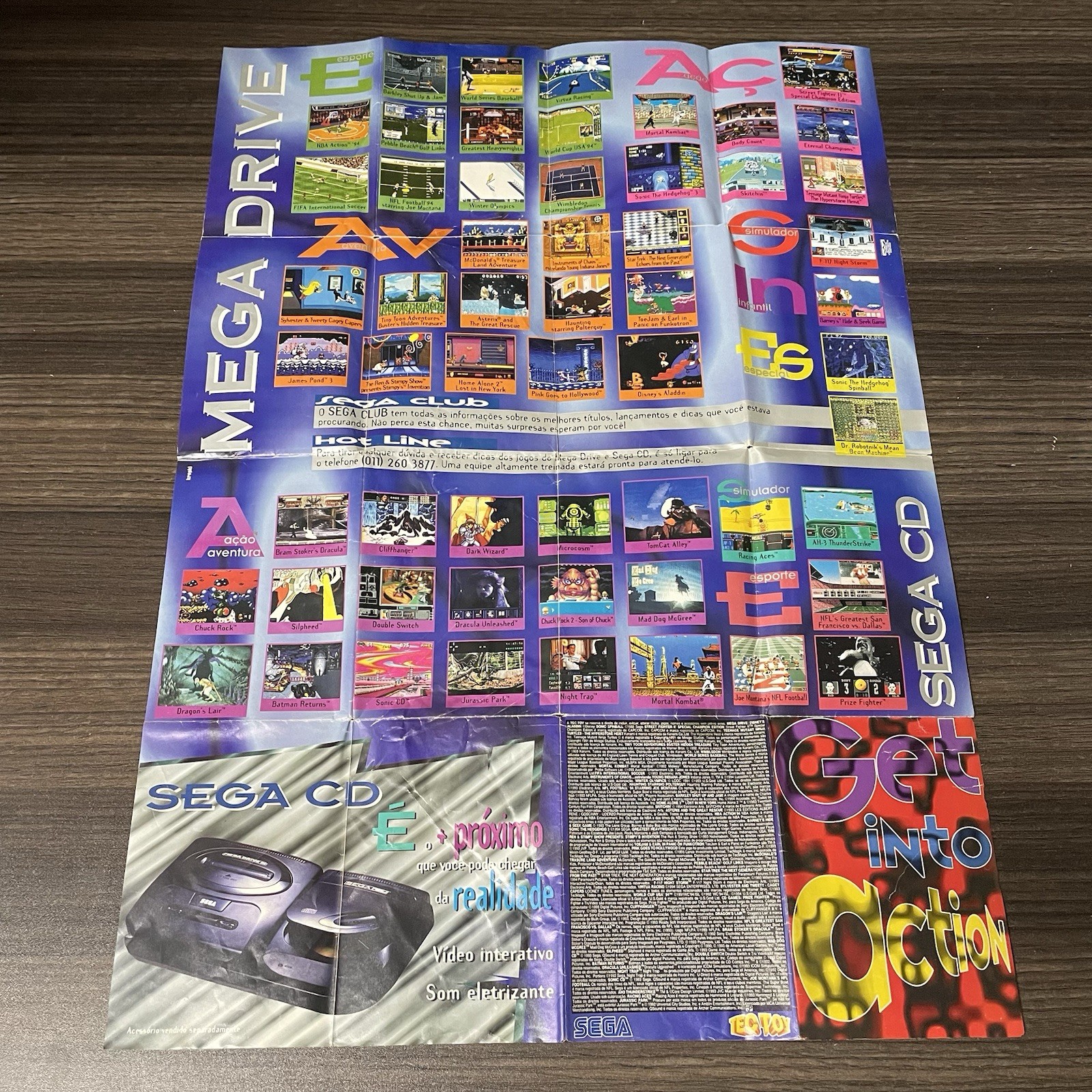 Virtua Racing Sega Mega Drive CD Tec Toy Brazil 1994 Promotional Poster
