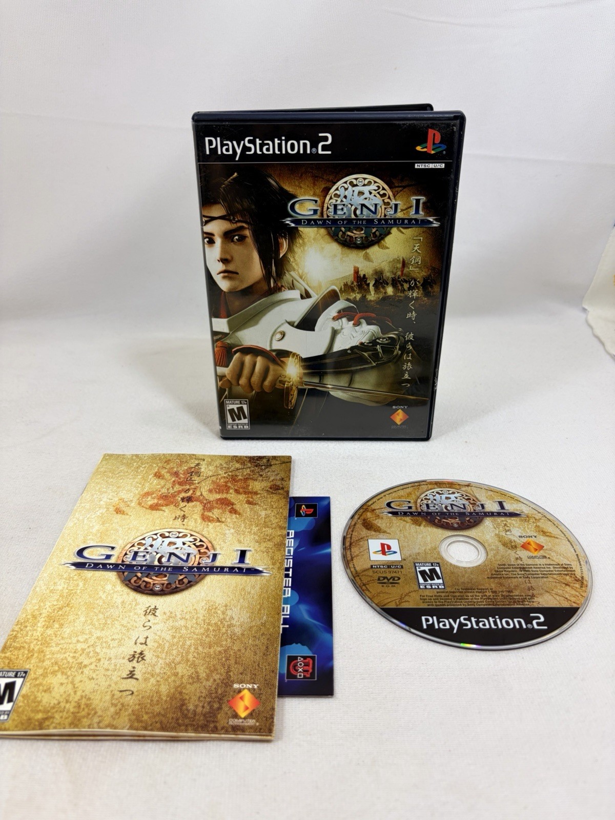 Genji: Dawn of the Samurai (Sony PlayStation 2, 2005) PS2 CIB Reg Card Tested