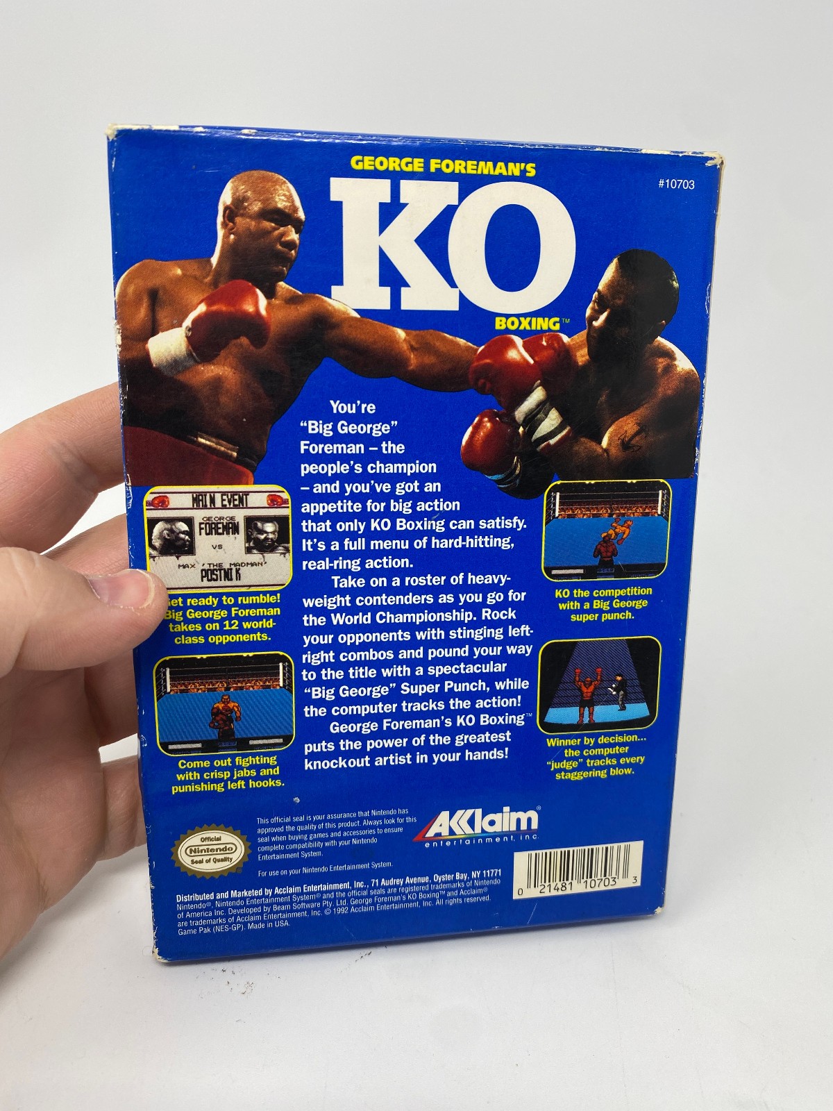 NES George Foreman’s KO Boxing Nintendo CIB Poster Box Manual Complete Game Vtg