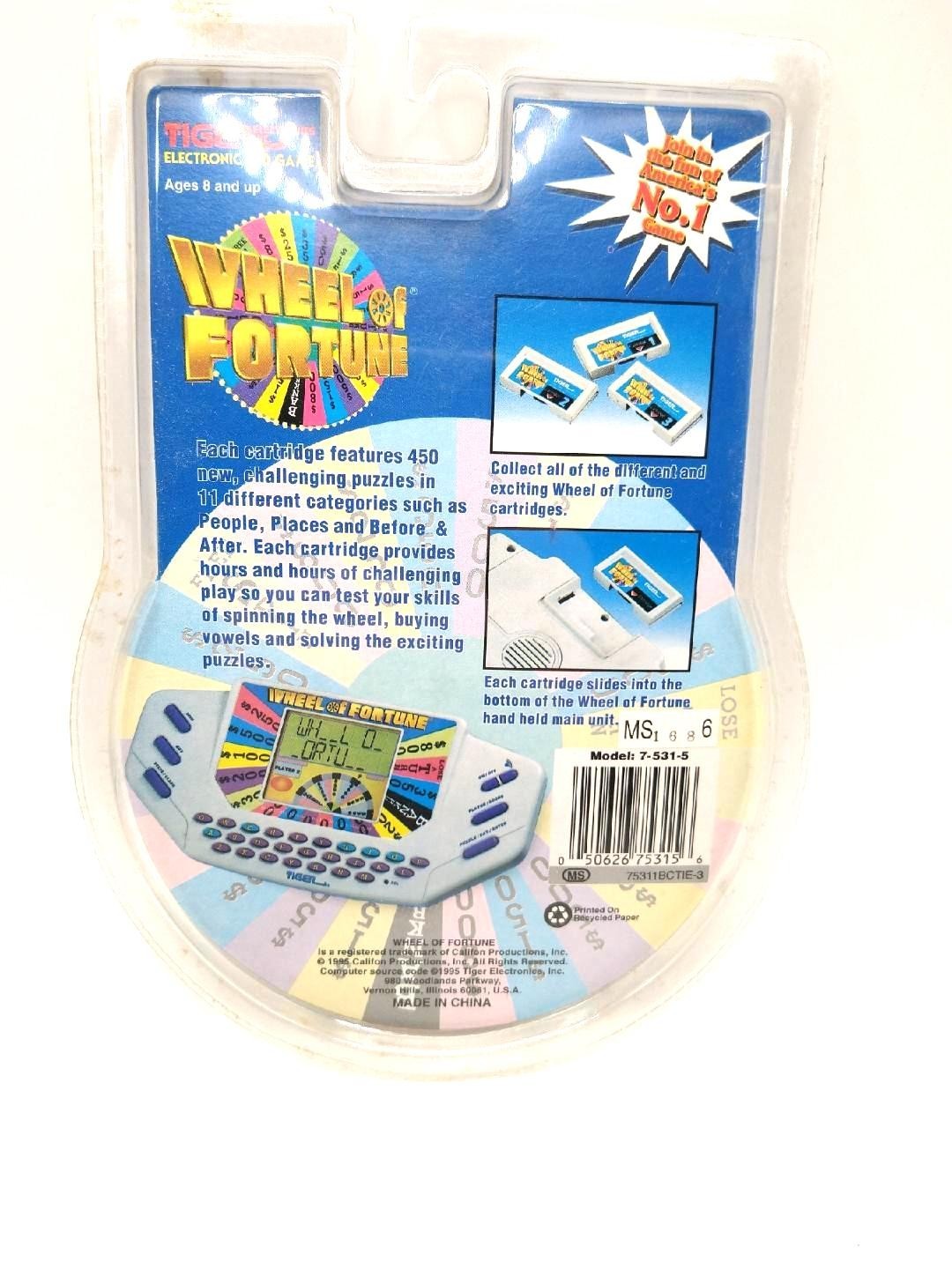 Wheel of Fortune Handheld Game Cartridge Only #5 Tiger Electronics 1995