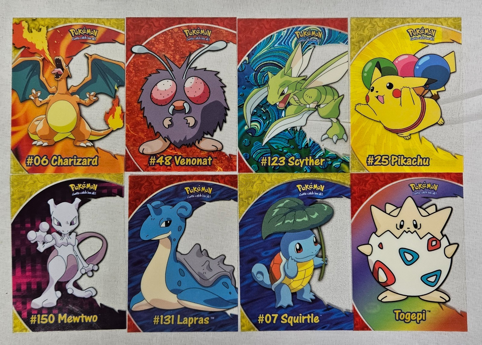 8x Topps Pokemon TV Animation Clear Chase Cards SEE PHOTOS