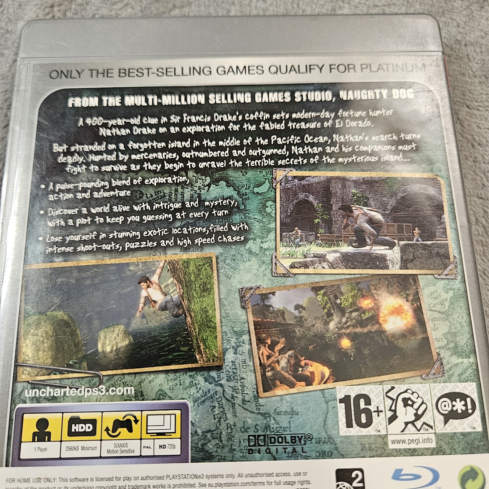 Uncharted – Drake’s Fortune Platinum PlayStation 3 – CIB – 2007