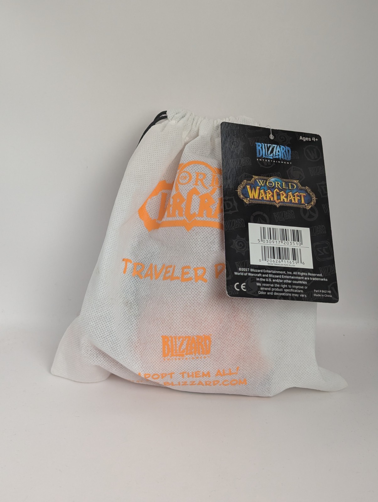 World of Warcraft Plush Traveler Pepe Blizzard Entertainment with Bag and Tags
