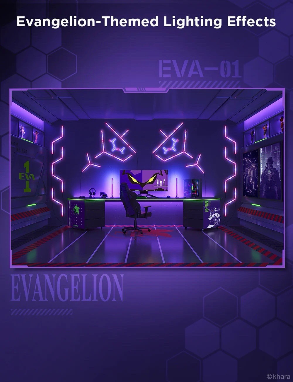 Govee x Evangelion Gaming Wall Light RGBIC Light Bars – New sealed
