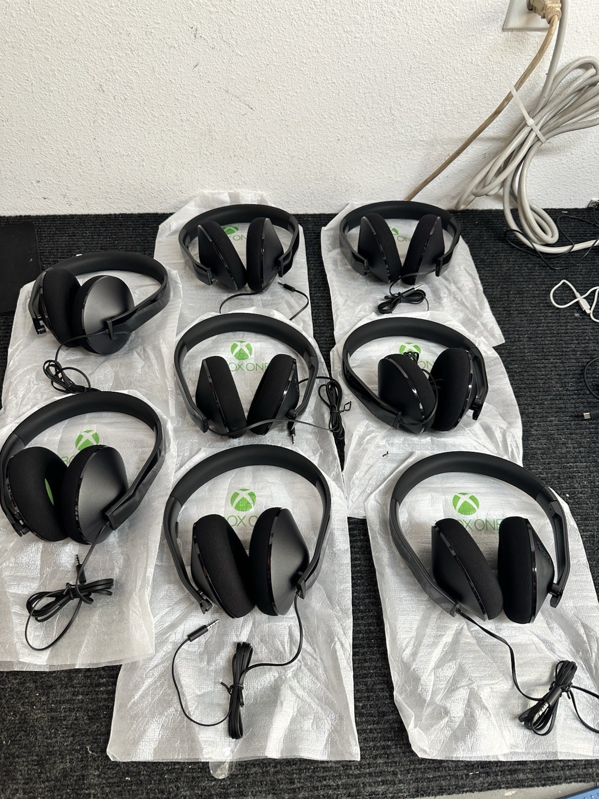 Lot Of 8 Microsoft Xbox One Stereo Headset Wired 3.5 mm Jack New No Box