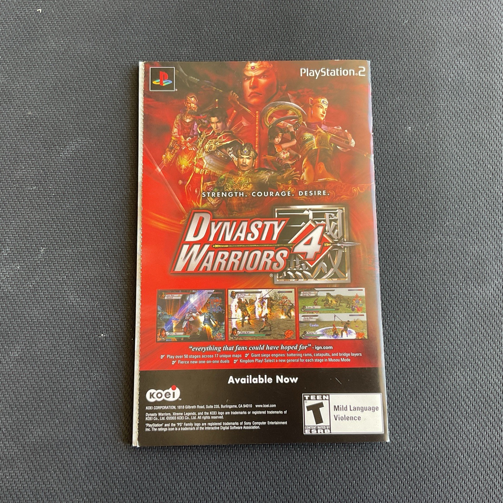 Dynasty Warriors 4 Xtreme Legends CIB Sony PlayStation 2 2003