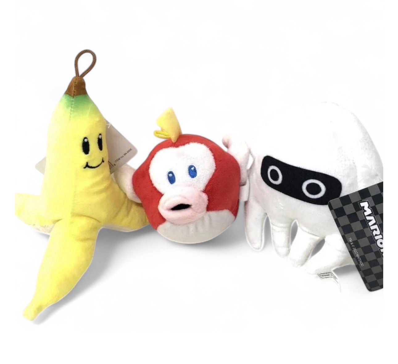 Set Of 3 Super Mario Kart – Banana, Flying Fish & Squid Nintendo Plush 4-6 inch